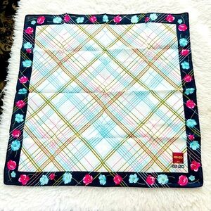 Kenzo 100% Cotton Multicolor Floral Square Bandanna/Scarf